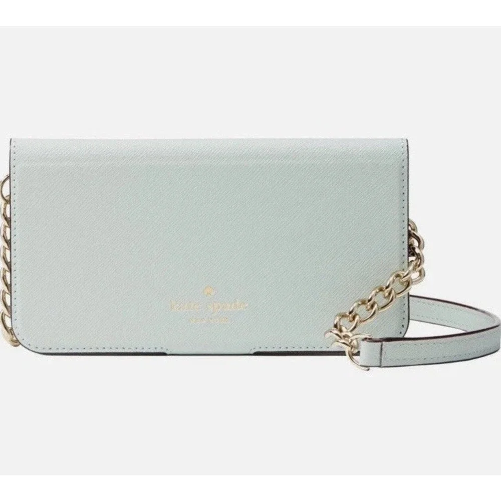 Kate Spade‎ NY 256645 iPhone X/XS Leather Folio Case with Chain Crossbody Strap